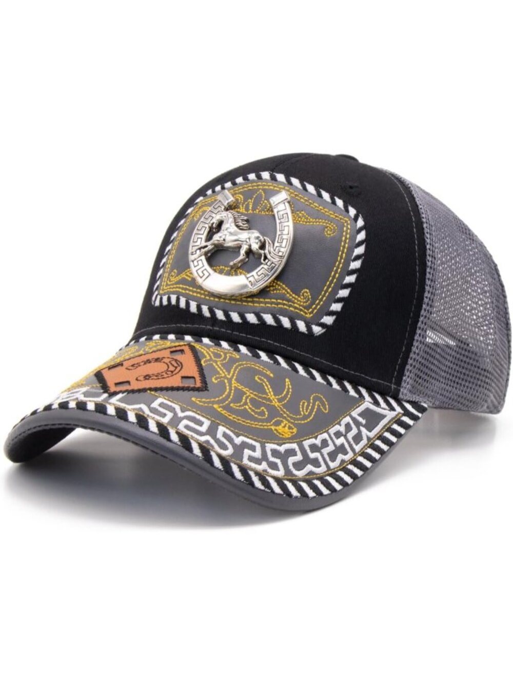 Men's A Grey Polyester Western Vintage Cowboy Cute Baseball Cap